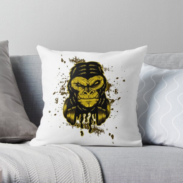 Vaping Gorilla Illustration Monkey Vape #1 Throw Pillow by Mister Tee -  Pixels Merch