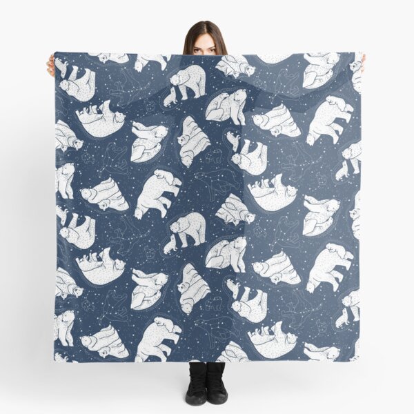 Polar Bear and Constellation Arctic Night Sky Stars Scarf