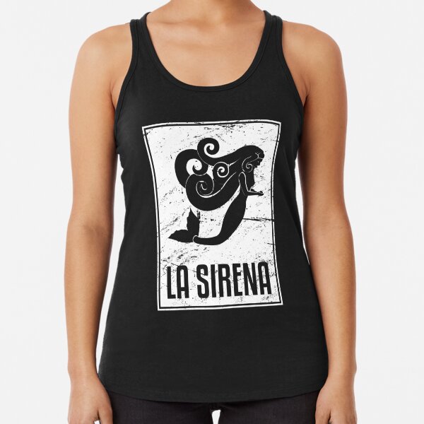 La Sirena Racerback Crop Top, Beach Cover Up, Mermaid Shirt, La Sirena Crop  Top, Women Workout Tops Art, Cute Workout Top, Exercising Top 