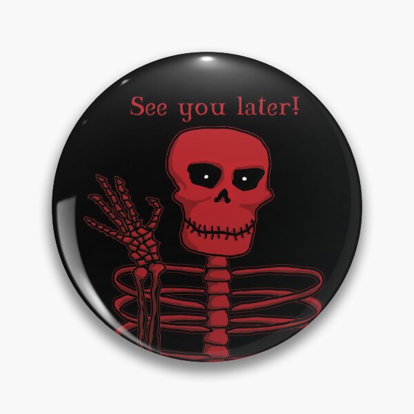 Item preview, Skeleton with piercing eyes waving  goodbye. designed and sold by Luggnagg.
