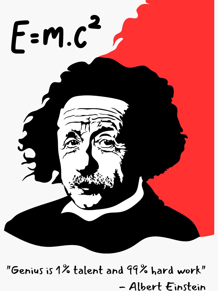 sticker albert einstein autocollant citations pour pc portable mac