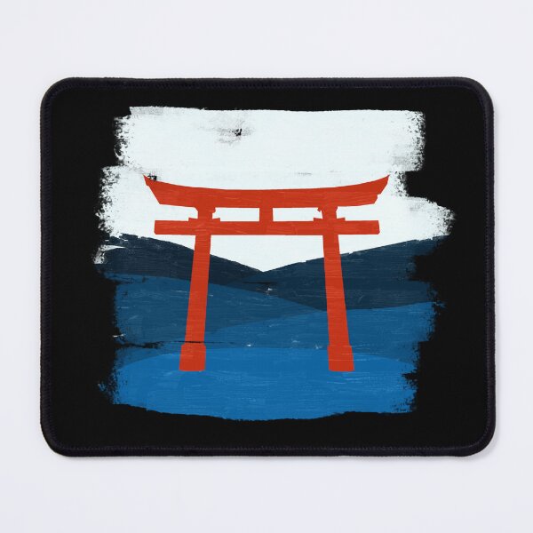Item preview, Red Painted Rough Japanese Gate red big sun and Blue Ground, Japanese Torii Gate designed and sold by RiciPaneto.