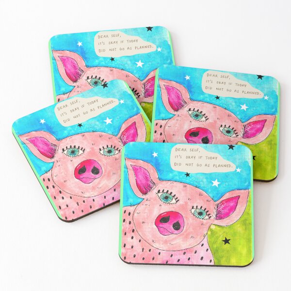 Item preview, Cute Pig Watercolor Illustration designed and sold by luxelle2k.