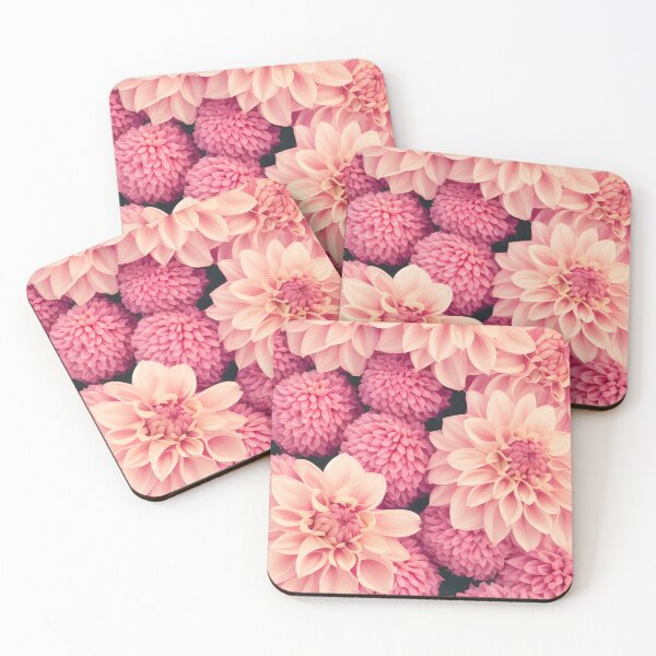 Item preview, Pink dahlias,spring pattern designed and sold by Edith Leyster.