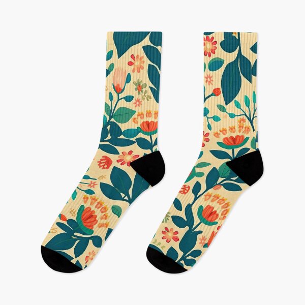 Aperçu de l'œuvre Motif de fleurs, de feuilles et de branches - fond clair créée et vendue par FelpoStore.