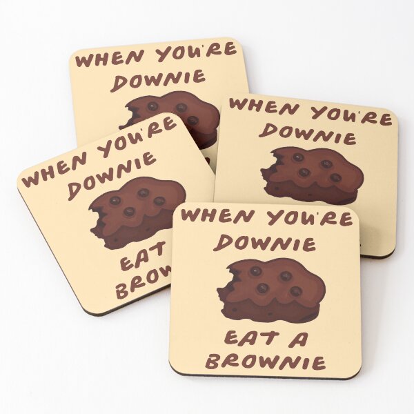 Item preview, When You are Downie eat a Brownie- Funny Brownie puns sticker designed and sold by byFizCreative.