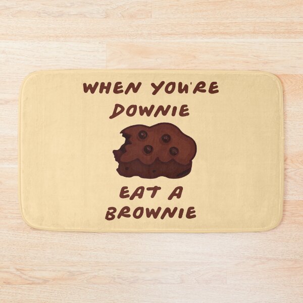 Item preview, When You are Downie eat a Brownie- Funny Brownie puns sticker designed and sold by byFizCreative.