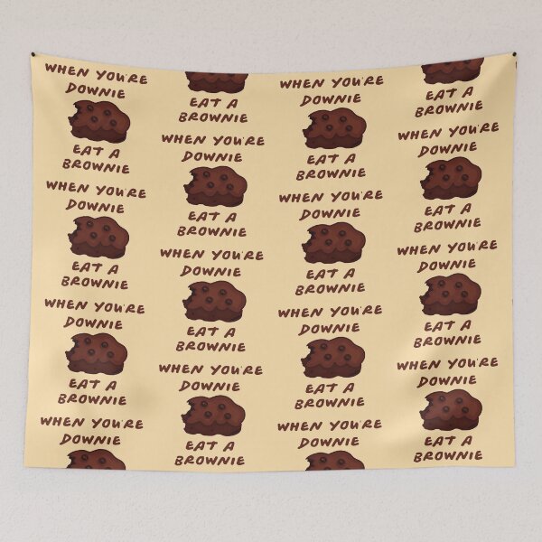 Item preview, When You are Downie eat a Brownie- Funny Brownie puns sticker designed and sold by byFizCreative.