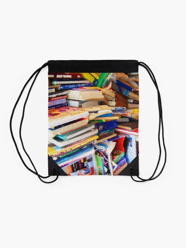 Alternate view of Stacks of Books Drawstring Bag