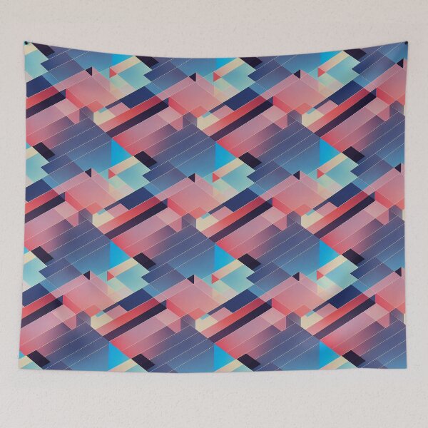 Artikelvorschau, Chillwave-Muster im Stil der 80er Jahre in Blau und Pink entworfen und verkauft von Fine Prints.