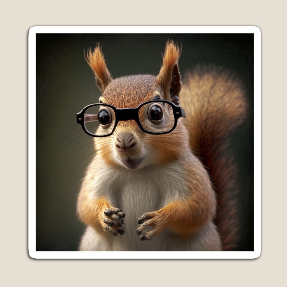 Squirrel store with glasses