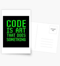 Code Is Art That Does Something Funny Computer Programming Coding Gift Postcards