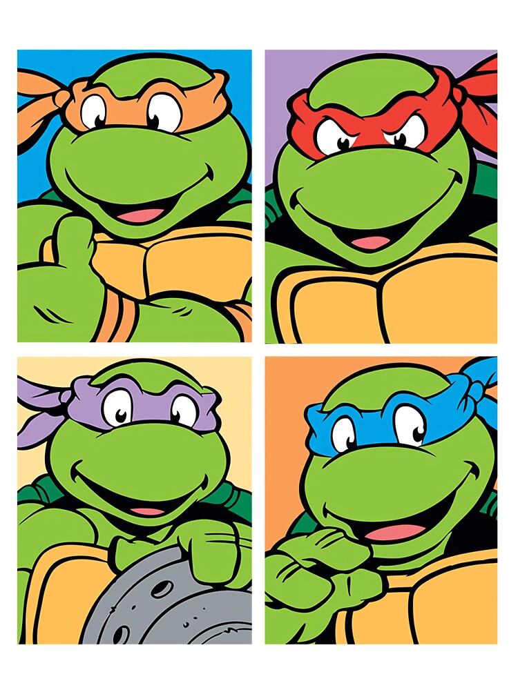 Tee Luv Men's Teenage Mutant Ninja Turtles Double Sided Cartoon Shirt