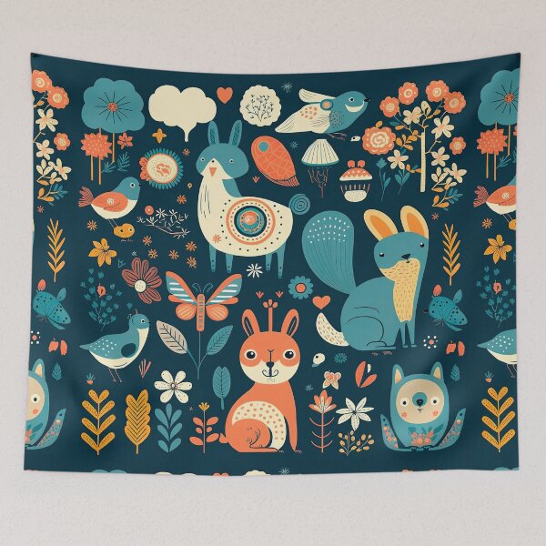 Item preview, Animals and flowers pattern designed and sold by FelpoStore.