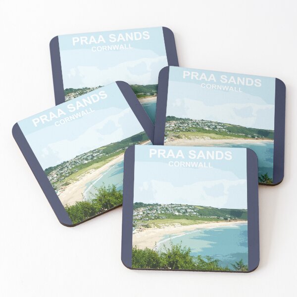 Item preview, Praa Sands Cornwall. Cornish gift. Travel poster designed and sold by BarbaraGlebska.