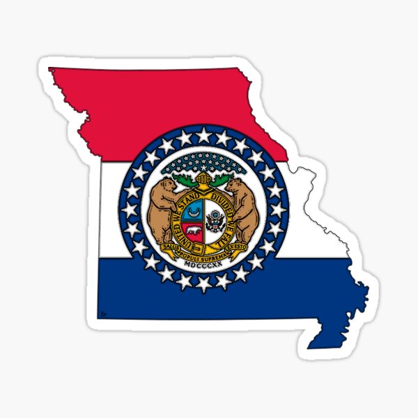 Item preview, Missouri Map with Missouri State Flag designed and sold by Havocgirl.