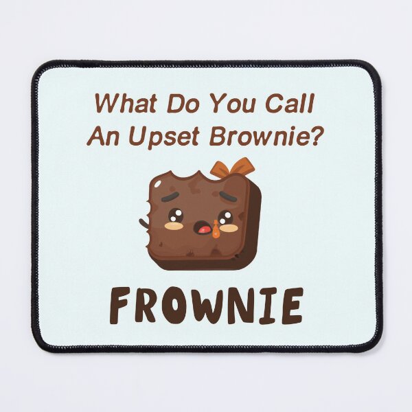 Item preview, What do you call an upset Brownie? Frownie  - Funny Brownie Puns Sticker designed and sold by byFizCreative.