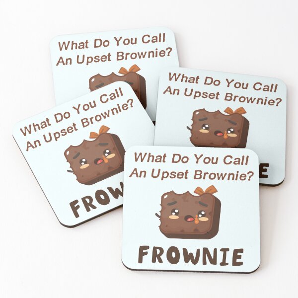 Item preview, What do you call an upset Brownie? Frownie  - Funny Brownie Puns Sticker designed and sold by byFizCreative.