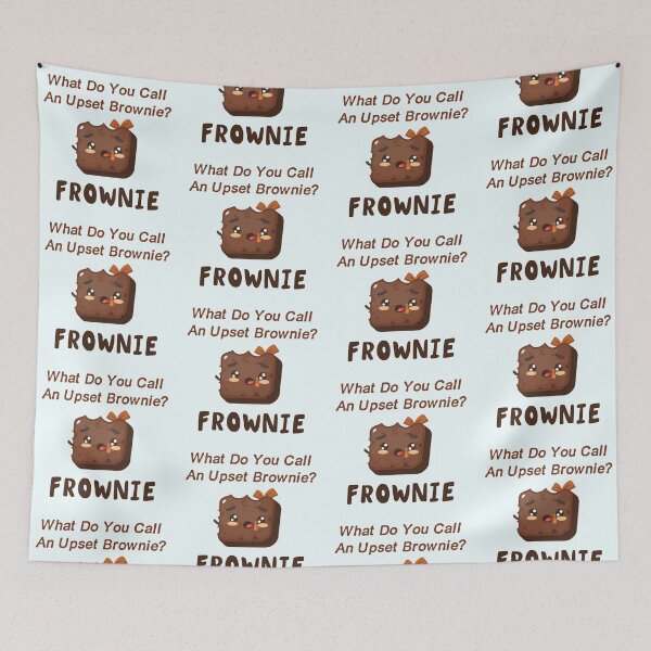 Item preview, What do you call an upset Brownie? Frownie  - Funny Brownie Puns Sticker designed and sold by byFizCreative.