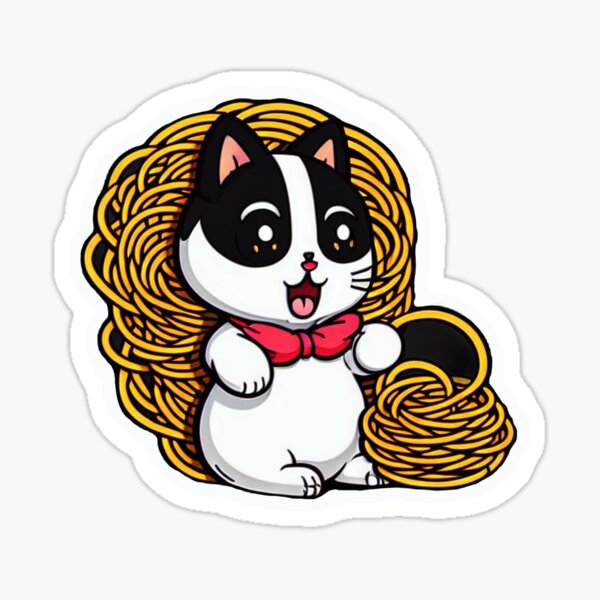Vista previa del artículo con la obra «Gato y espaguetis», diseñado y vendido por anggarmc.
