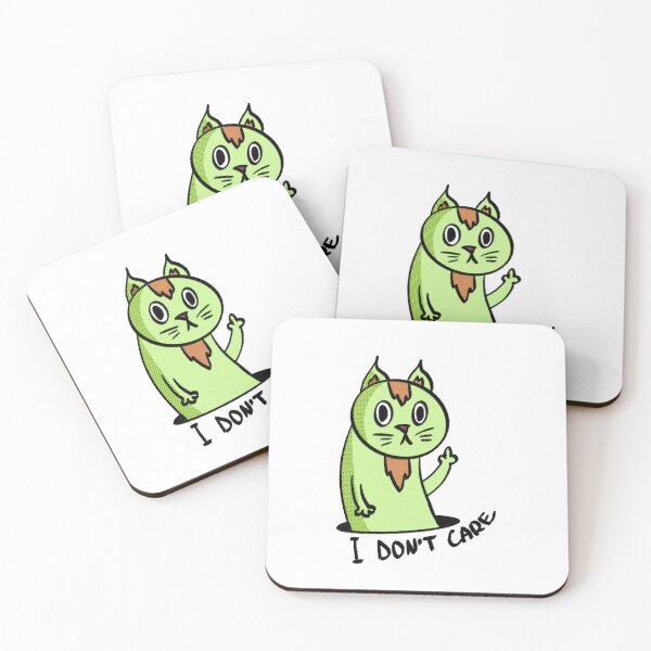 Item preview, I don’t care green cat designed and sold by Anton-Domin-Art.
