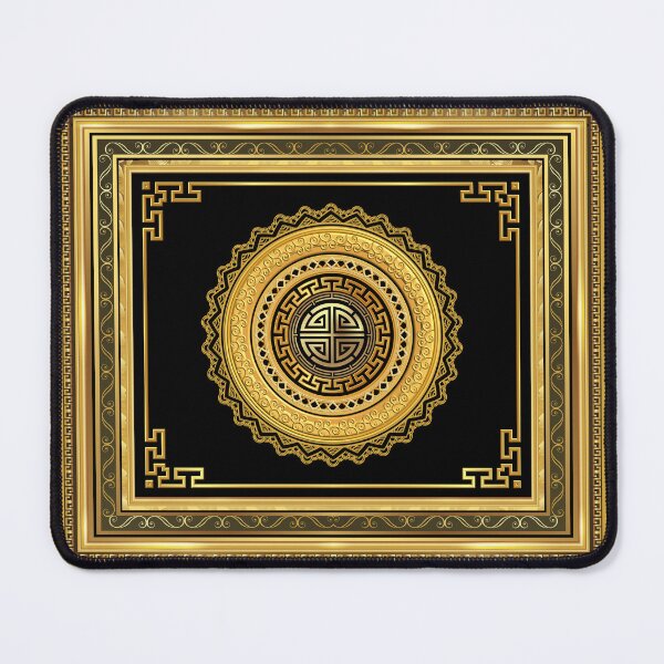Item preview, Greek Key Sun Design Large Black and Gold designed and sold by Yiorgos Designs.