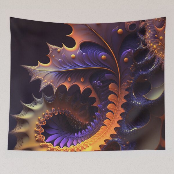 Item preview, Purple & Orange Fractal Leaf Art designed and sold by ChaosEmporium.