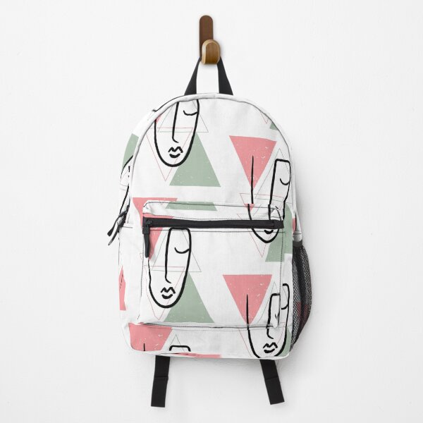 Item preview, Triangular Mind / Lined-Art Face / pink and green triangles designed and sold by CreativeNeighb.
