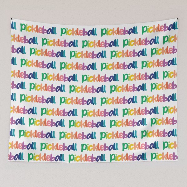 Item preview, Rainbow Pickleball word pattern designed and sold by flamendes.