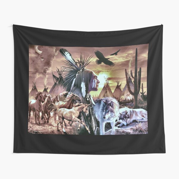 Native American One With Nature Tapestry