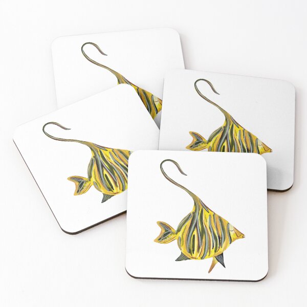 Item preview, Fish yellow ocean sea a watercolor illustration designed and sold by Yana Mustafina | Boho Soulful Designs.
