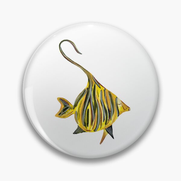 Item preview, Fish yellow ocean sea a watercolor illustration designed and sold by Yana Mustafina | Boho Soulful Designs.