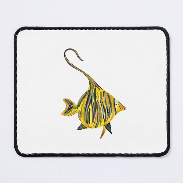 Item preview, Fish yellow ocean sea a watercolor illustration designed and sold by Yana Mustafina | Boho Soulful Designs.