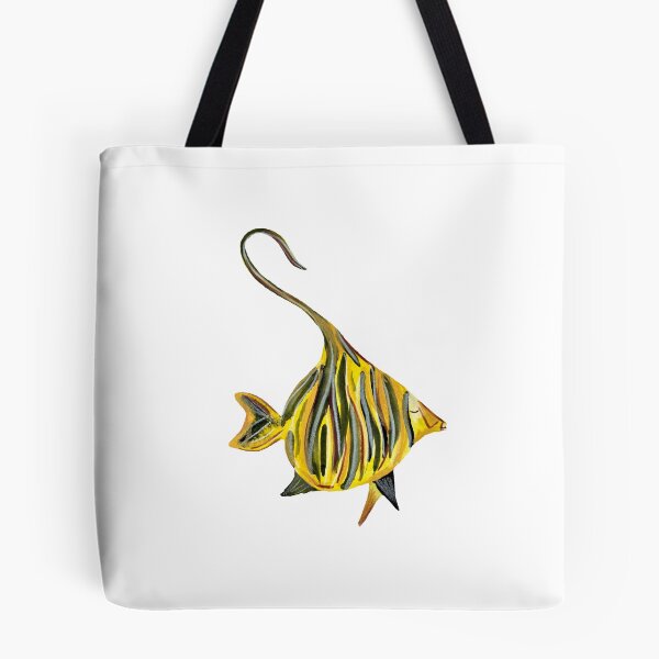 Item preview, Fish yellow ocean sea a watercolor illustration designed and sold by Yana Mustafina | Boho Soulful Designs.