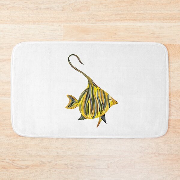 Item preview, Fish yellow ocean sea a watercolor illustration designed and sold by Yana Mustafina | Boho Soulful Designs.