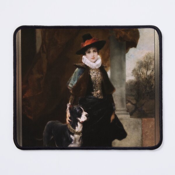 Item preview, Bildnis einer Dame mit Dogge by Friedrich August von Kaulbach Remastered Xzendor7 Classical Art Old Masters Reproductions designed and sold by Xzendor7 Digital Art Creations.