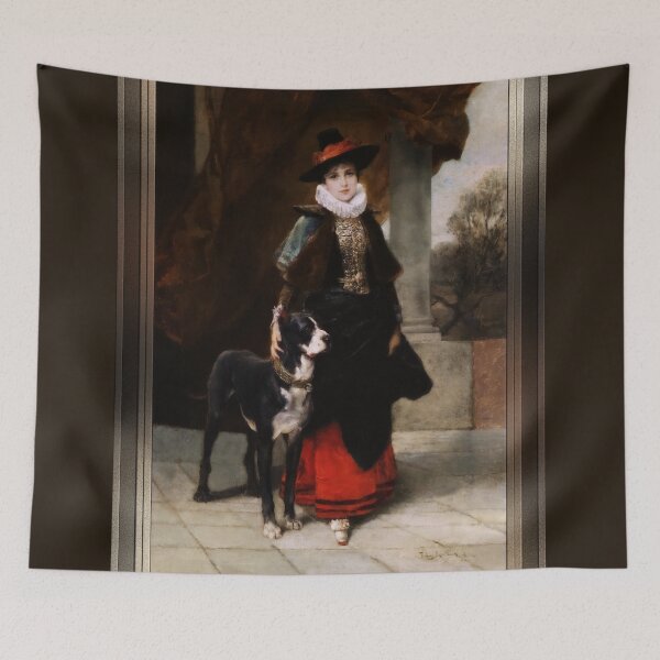 Item preview, Bildnis einer Dame mit Dogge by Friedrich August von Kaulbach Remastered Xzendor7 Classical Art Old Masters Reproductions designed and sold by Xzendor7 Digital Art Creations.