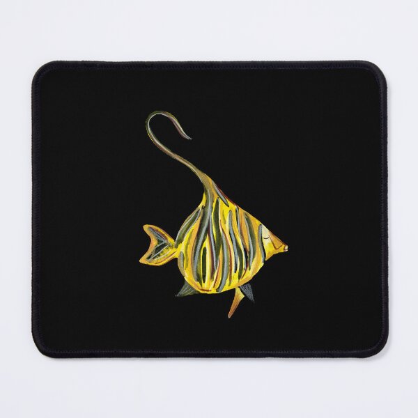 Item preview, Fish yellow ocean sea a watercolor illustration black designed and sold by Yana Mustafina | Boho Soulful Designs.