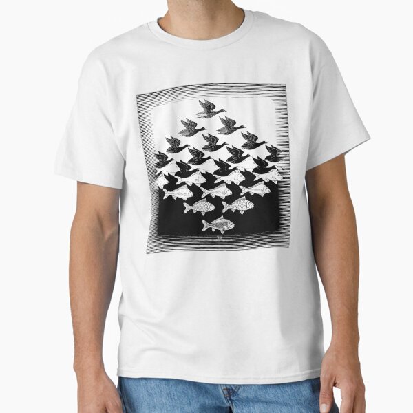 Vista previa del artículo con la obra «Escher - Cielo y agua», diseñado y vendido por funnypixels.