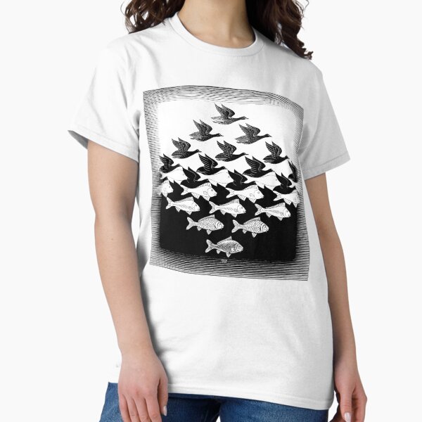 Vista previa del artículo con la obra «Escher - Cielo y agua», diseñado y vendido por funnypixels.