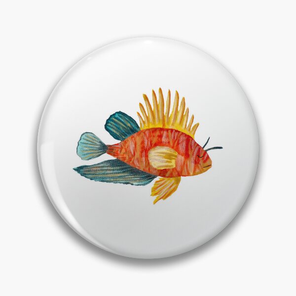 Item preview, Fish colorful ocean sea a watercolor illustration designed and sold by Yana Mustafina | Boho Soulful Designs.