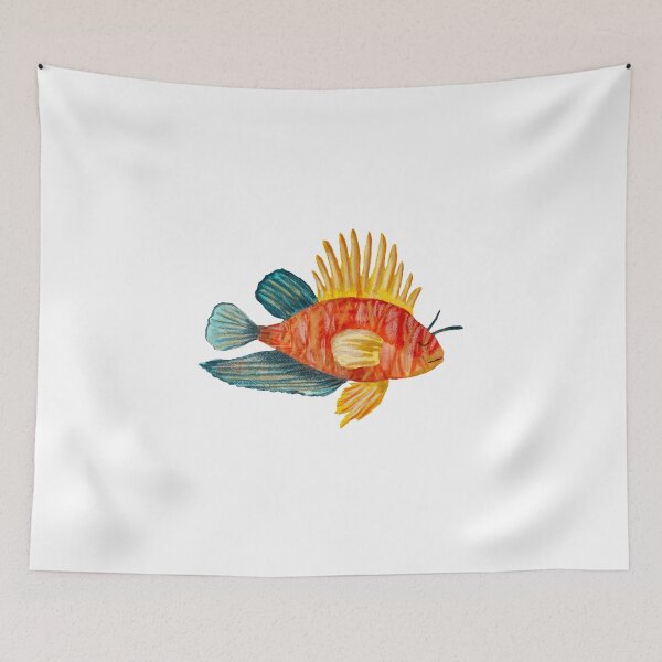 Item preview, Fish colorful ocean sea a watercolor illustration designed and sold by Yana Mustafina | Boho Soulful Designs.