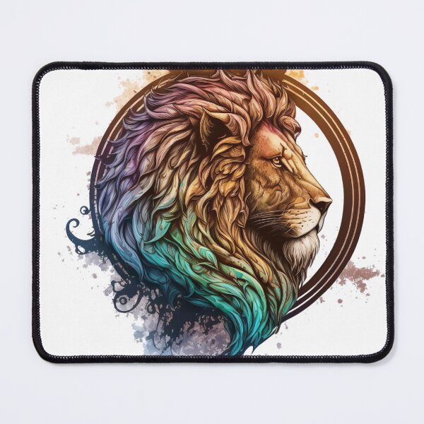 Item preview, Iridescent Majestic Multi-Colored Stylized Regal Lion Crest designed and sold by DreamsGD.