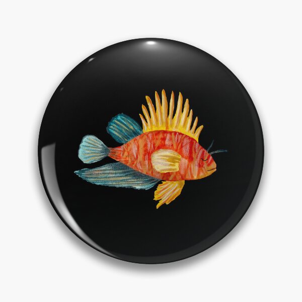 Item preview, Fish colorful ocean sea a watercolor illustration black designed and sold by Yana Mustafina | Boho Soulful Designs.