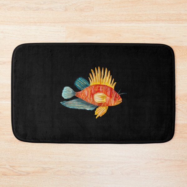 Item preview, Fish colorful ocean sea a watercolor illustration black designed and sold by Yana Mustafina | Boho Soulful Designs.