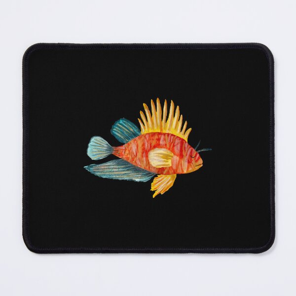 Item preview, Fish colorful ocean sea a watercolor illustration black designed and sold by Yana Mustafina | Boho Soulful Designs.