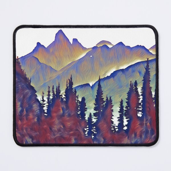 Item preview, Mountain range art blues and reds designed and sold by Inktown.