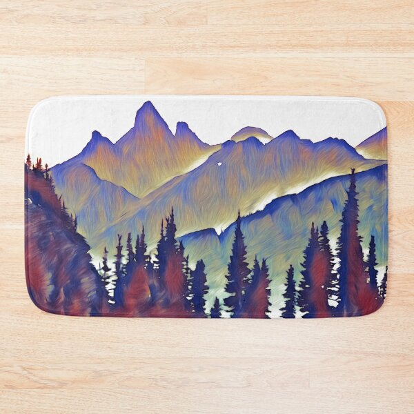 Item preview, Mountain range art blues and reds designed and sold by Inktown.
