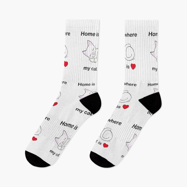 Item preview, Home is where my cat is, white cat on white designed and sold by QuirkyCatz.