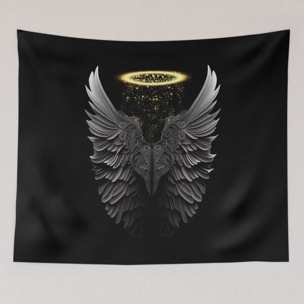 Item preview, Black angel wings with halo designed and sold by SteampunkMoai.